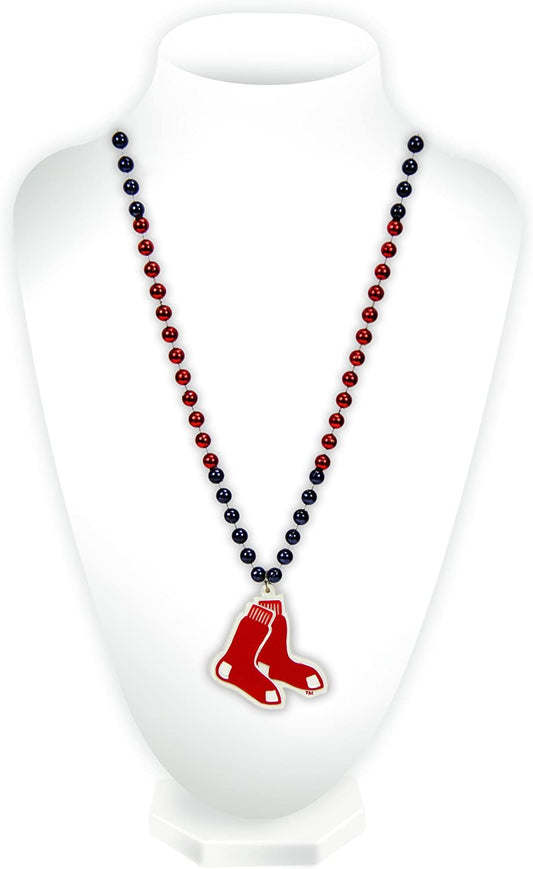 Boston Red Sox Necklace Beads with Medallion