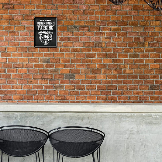 Chicago Bears Metal Parking Novelty Wall Sign 8.5 x 11 Inch Carbon Fiber Design