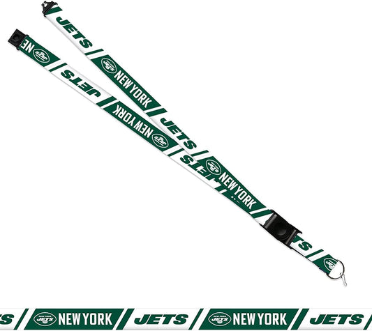 New York Jets Lanyard Keychain Double Sided Breakaway Safety Design Adult 18 Inch