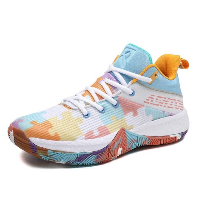 Men Breathable Basketball Shoes Shockproof High Top Sneakers Cushioning Sport Shoes Outdoor Training Ankle Boots Lightning Professional Anti Slip Sports Shoes For Running Walking Sport