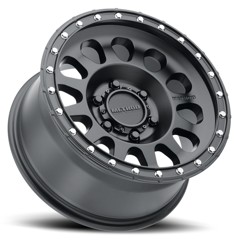 Black alloy wheel withMethod logo on a white background