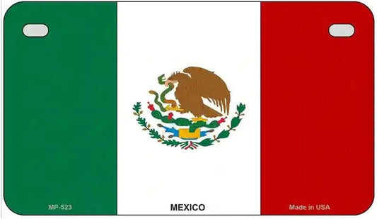 Flag of Mexico with coat of arms on a rectangular background