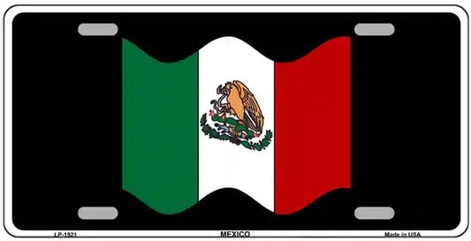 Mexico Waving Flag Metal Novelty License Plate Tag