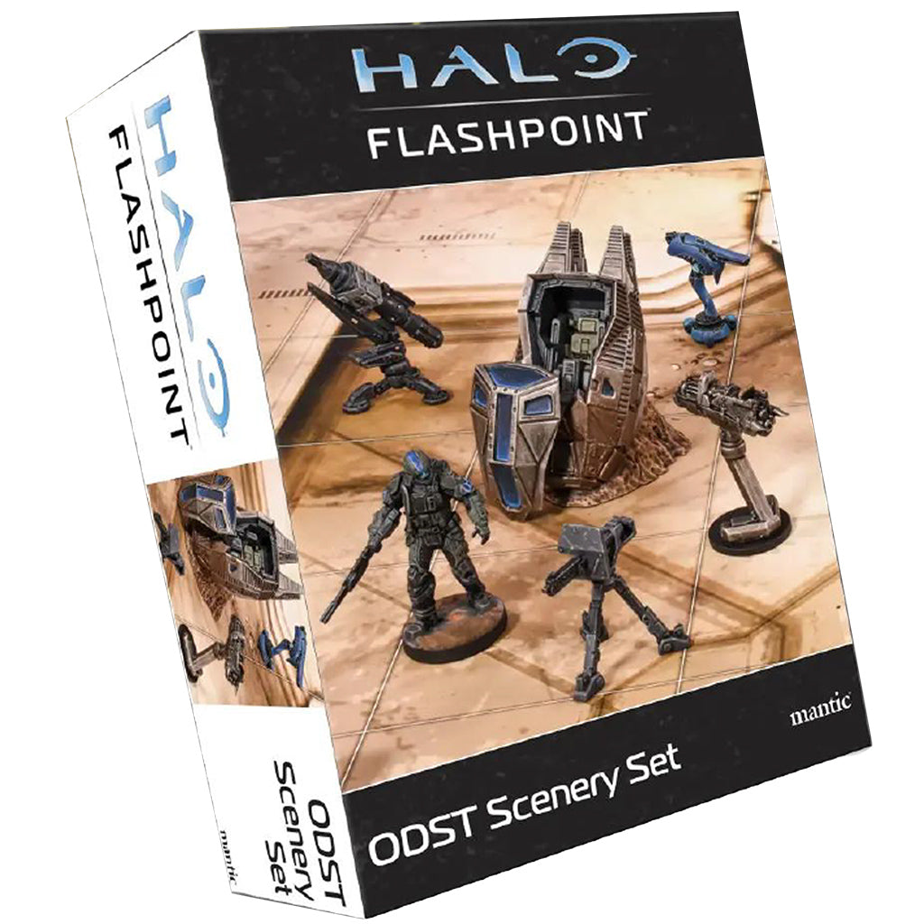 Halo Flashpoint ODST Scenery Set packaging with figures and scenery on a white background