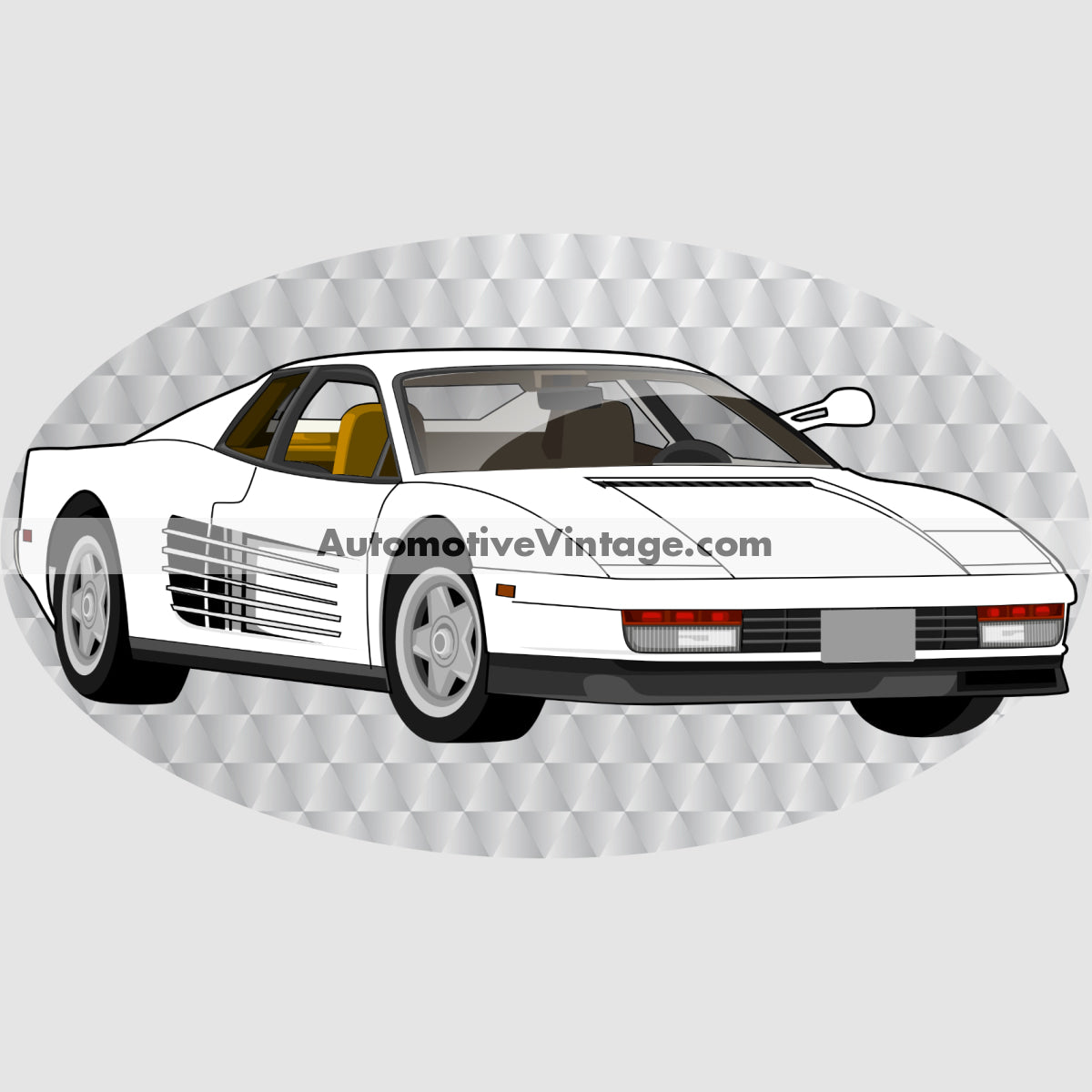 Miami Vice Ferrari Testarossa Famous Car Chest Logo T-shirt