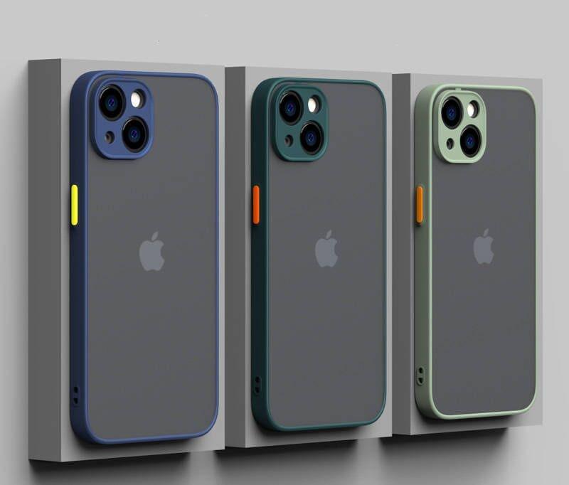 Minimalistic Shockproof Armor Case For iPhone 13 14 12 11 Pro Max XR XS X Luxury Silicone Bumper Clear Hard Cover Mini Luxury Silicone Bumper Clear Hard Cover