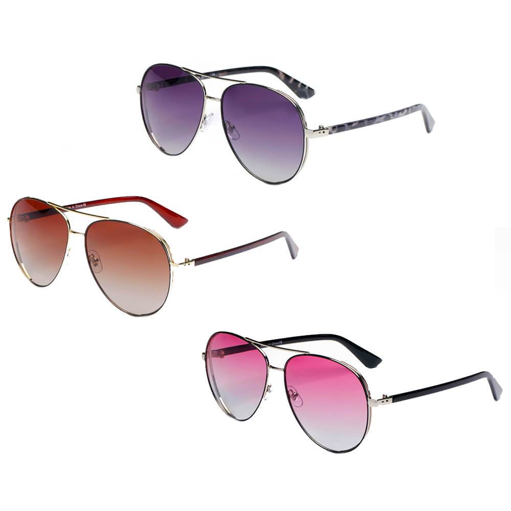 Kearny - Classic Flat Top Brow Bar Aviator Fashion Sunglasses