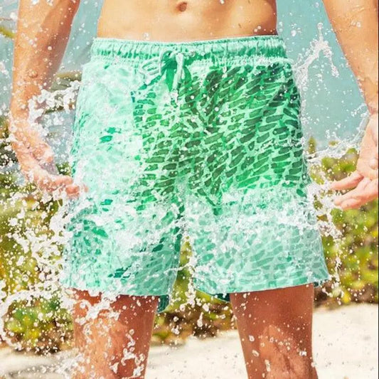 Modern Men's Summer Discoloration Swimming Trunks Magical Change Color Beach Surf Shorts Quick Dry Bathing Short Swim Pants