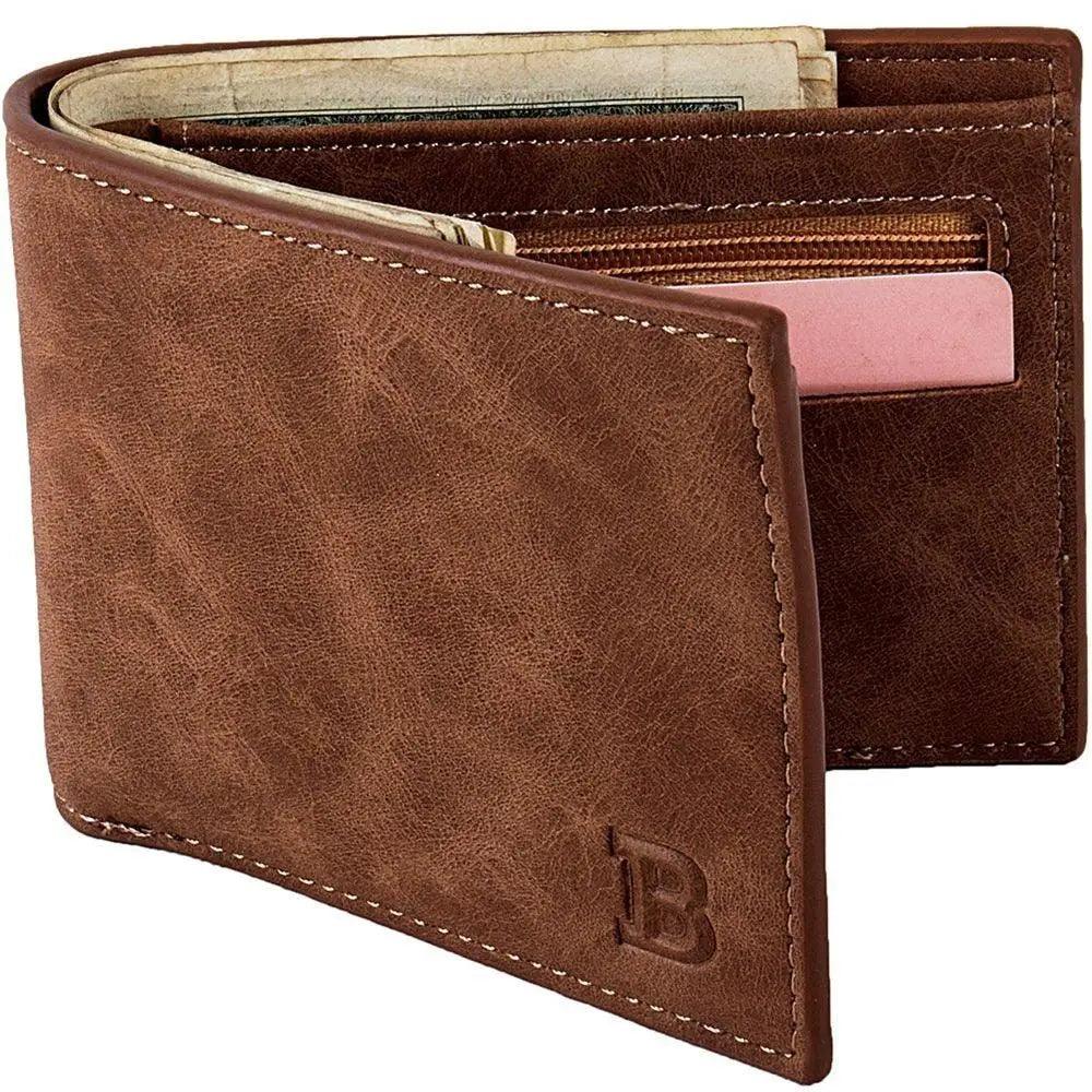 Modern New High Quality Wallet For Men Fashion Mini Men's Luxury Business Wallet Card Holder Man Purse Coin Bag Slim Wallet For Men PU Leather Wallet with 8 Slots Bifold Credit Card Holder Wallet