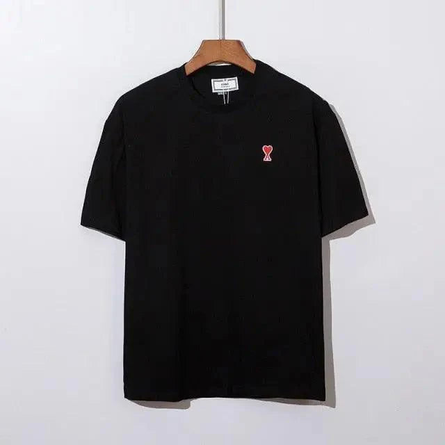 Modern Summer New Hearts A Love Embroidered Simple Design Masculine Fashion Short Sleeve T-Shirt Men's T-Shirt  Men's Short Sleeve Tees Cotton T-Shirts for Men