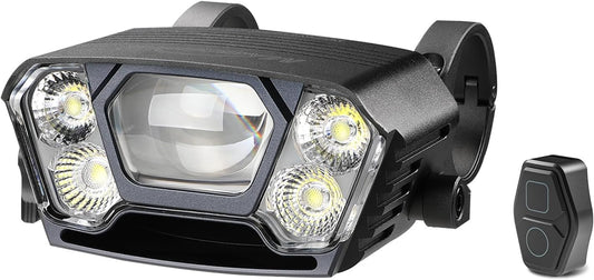 Black off-road vehicle light with remote control on a white background