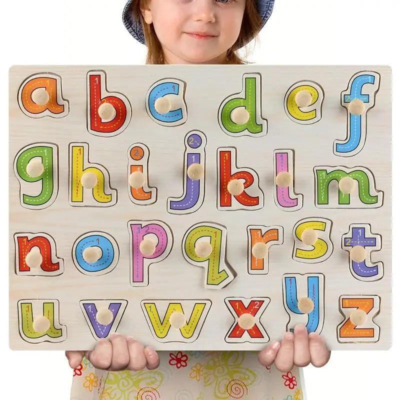 Montessori Wooden Puzzles Hand Grab Boards Toys Tangram Baby Educational Toys Cartoon Vehicle Animals Fruits 3D Puzzles