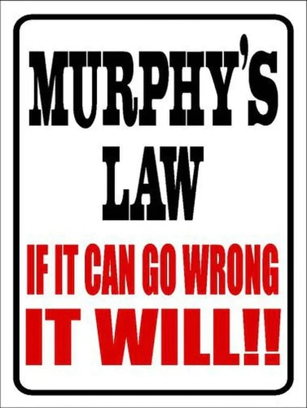 Murphys Law Laminated Novelty Sign