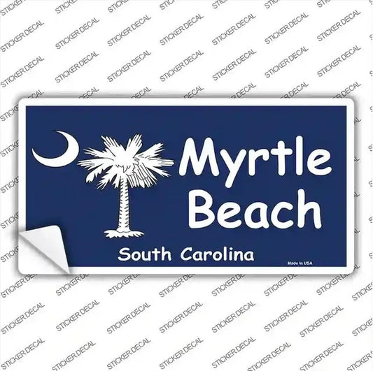 Myrtle Beach Palm Tree Bumper Sticker