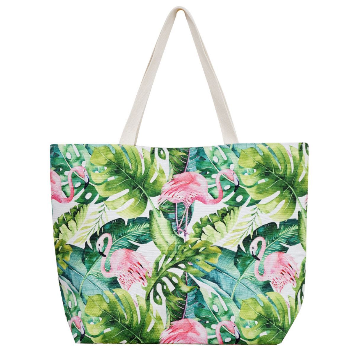 Tropical Flamingo Beach Tote