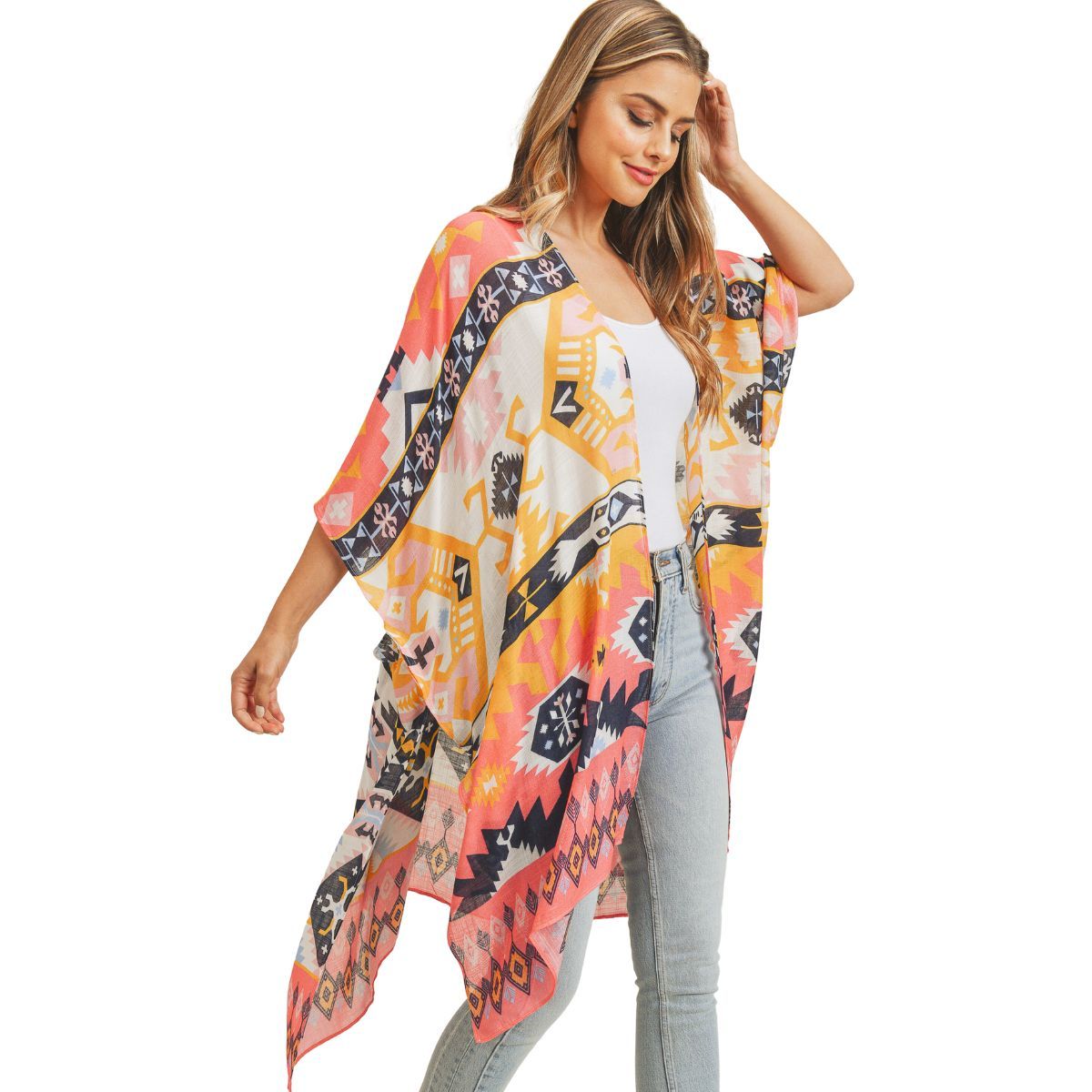 Pink Aztec Tribal Kimono