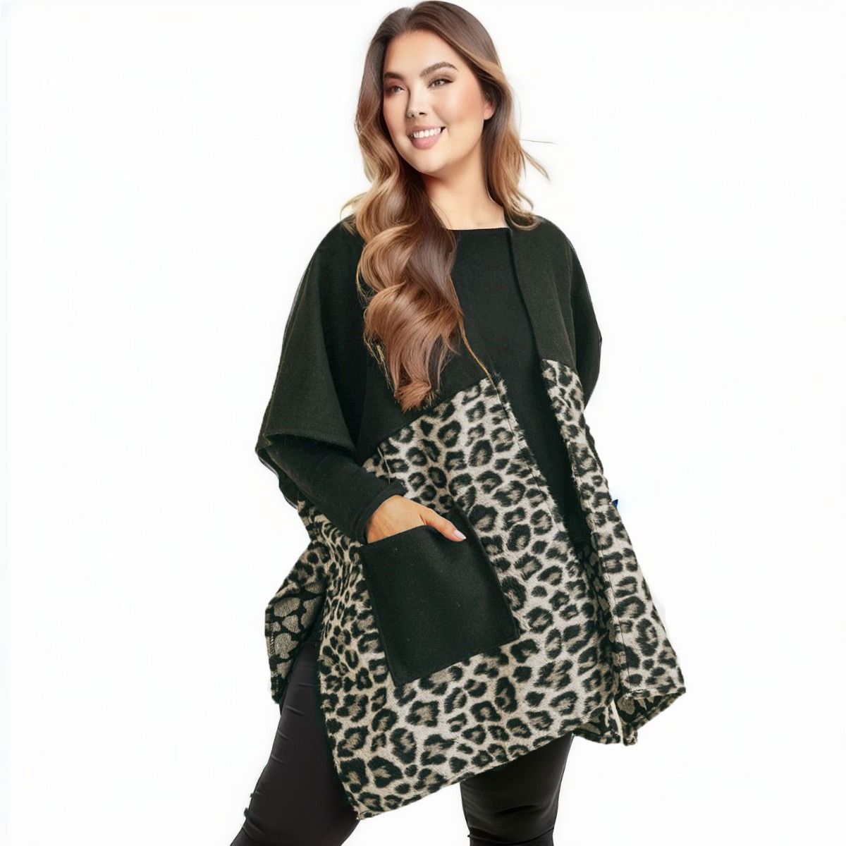 Gray Leopard Pocket Kimono