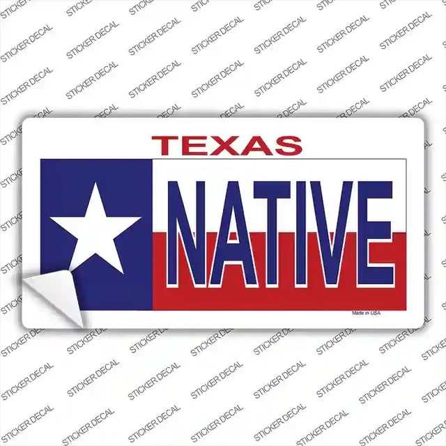 Native Texas Flag Novelty Sticker Decal