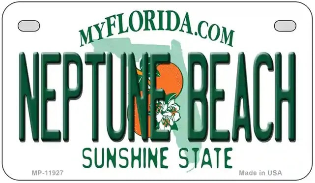 Neptune Beach Florida Motorcycle License Plate