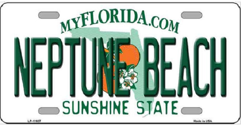 Neptune Beach Florida Novelty License Plate