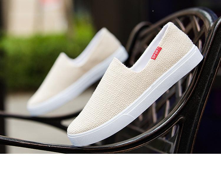 New Mens Womens Casual Flat Canvas Shoes Lightweight Elegant Shoes Men Casual Walking Sneakers Comfortable Modern White Soft Sneakers
