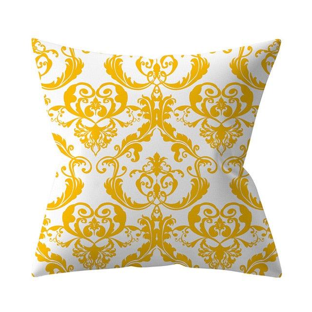 New Yellow Cushion Cases Modern Fashion Abstract Art Decorative Modern Pillow Covers Beautiful Pattern Square Pillow Case Sofa Car Couch Decorative Cover For Pillows 45x45CM