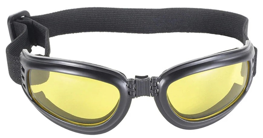 Front View Nomad Goggles Black Frame With Yellow Lens