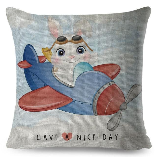 Nordic Style Pillow Cover Cute Cartoon Animal Drive Dinosaur Car Polyester Cotton Cushion Cover For Sofa Home Kids Room Throw Pillow Case Cover Dinosaur Cartoon Gray Soft Pillow Case For Decorative Bedroom Livingroom Sofa Farm House Cushion Covers