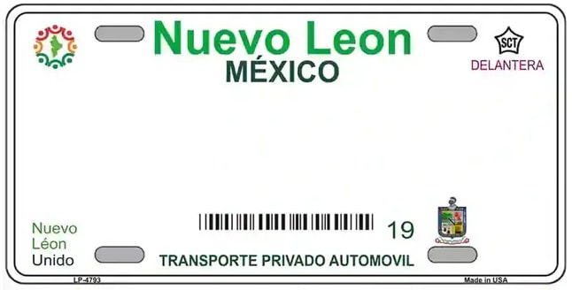 Nuevo Leon Novelty License Plate