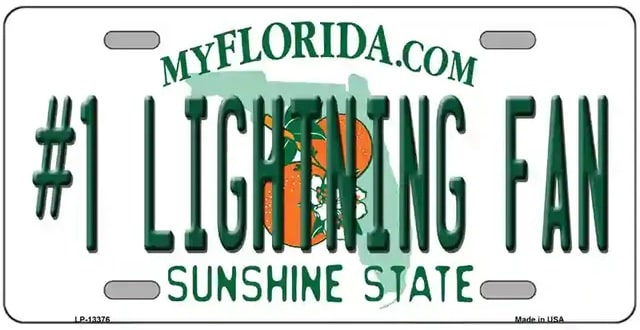 Number One Lightning Fan Novelty Florida Facade License Plate