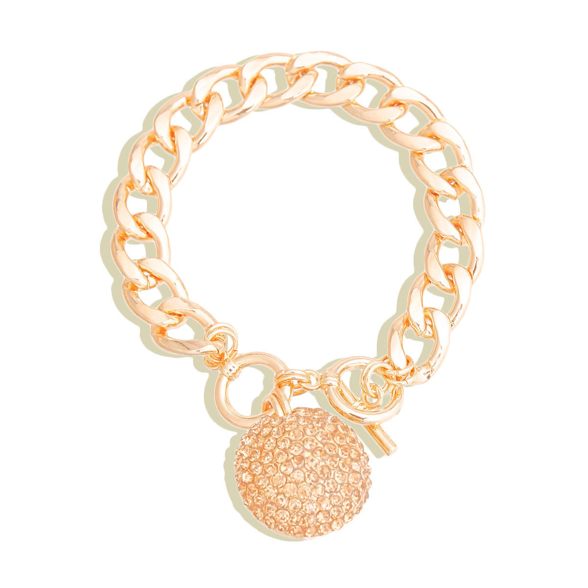 Topaz Pave Ball Toggle Bracelet