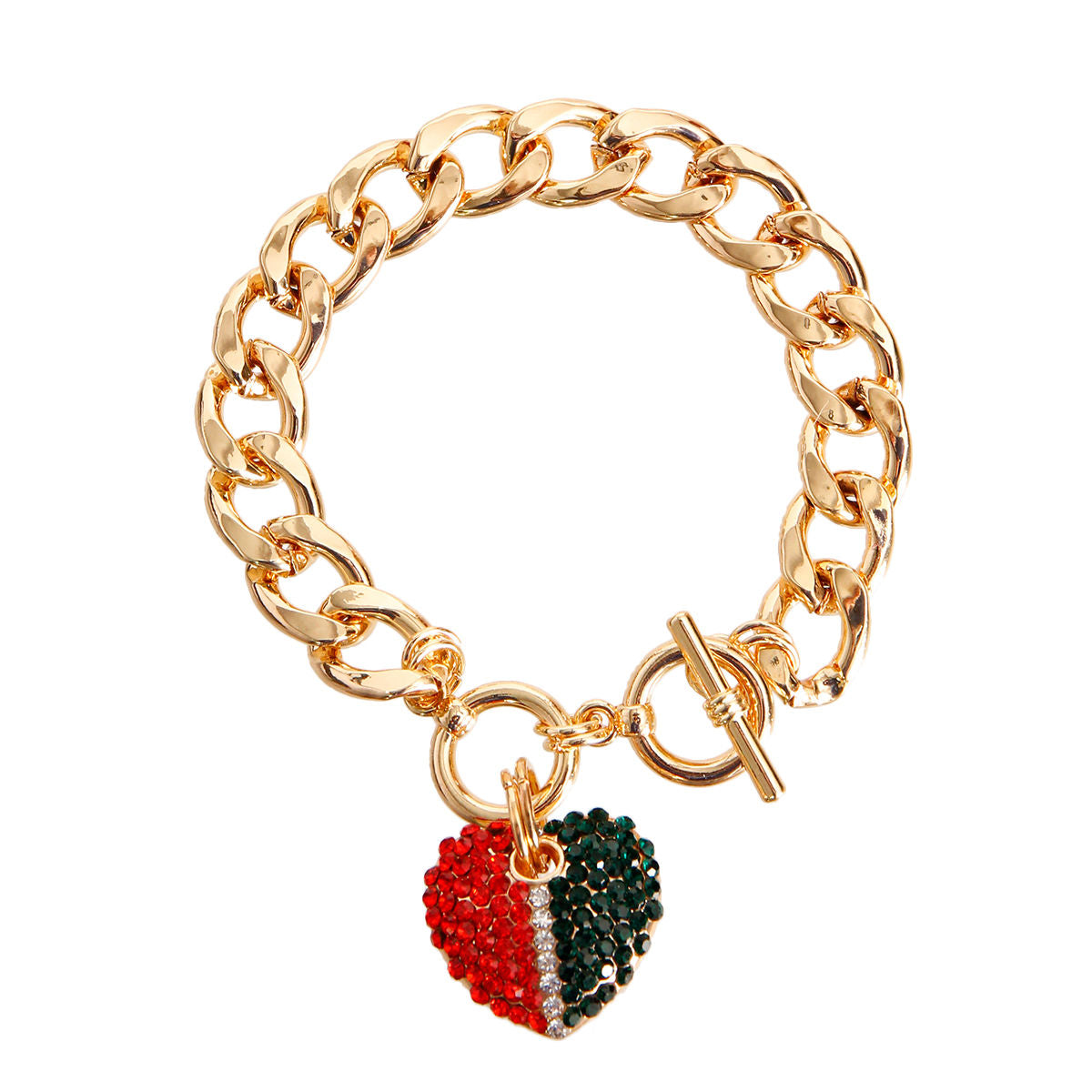 Golden Embrace: Heart Toggle Bracelet