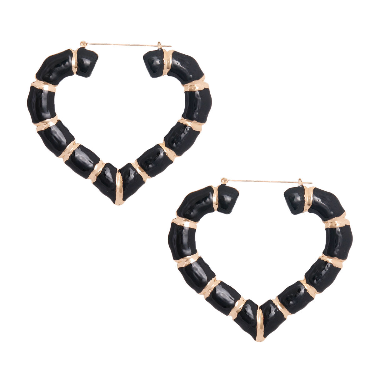 Black Heart Bamboo Hoops