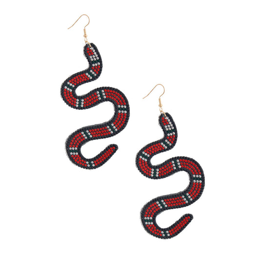 Red Snake Sticker Earrings