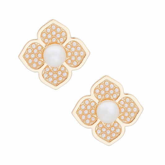 Pearlescent Bloom: Flower Studs