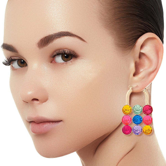 Multi Color Studded Lock Hoops