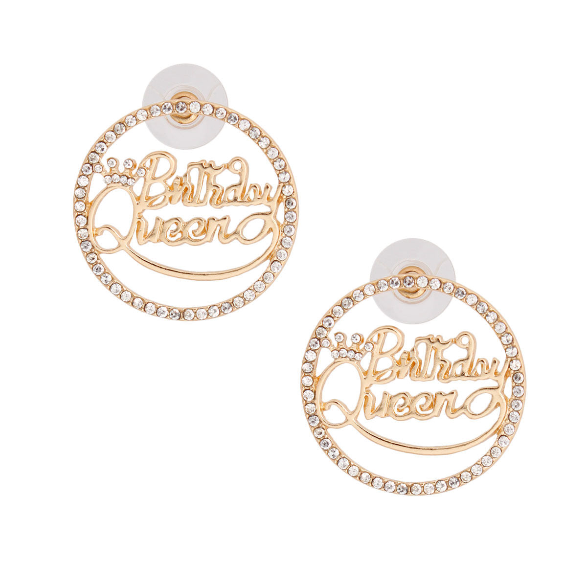 Gold Birthday Queen Studs