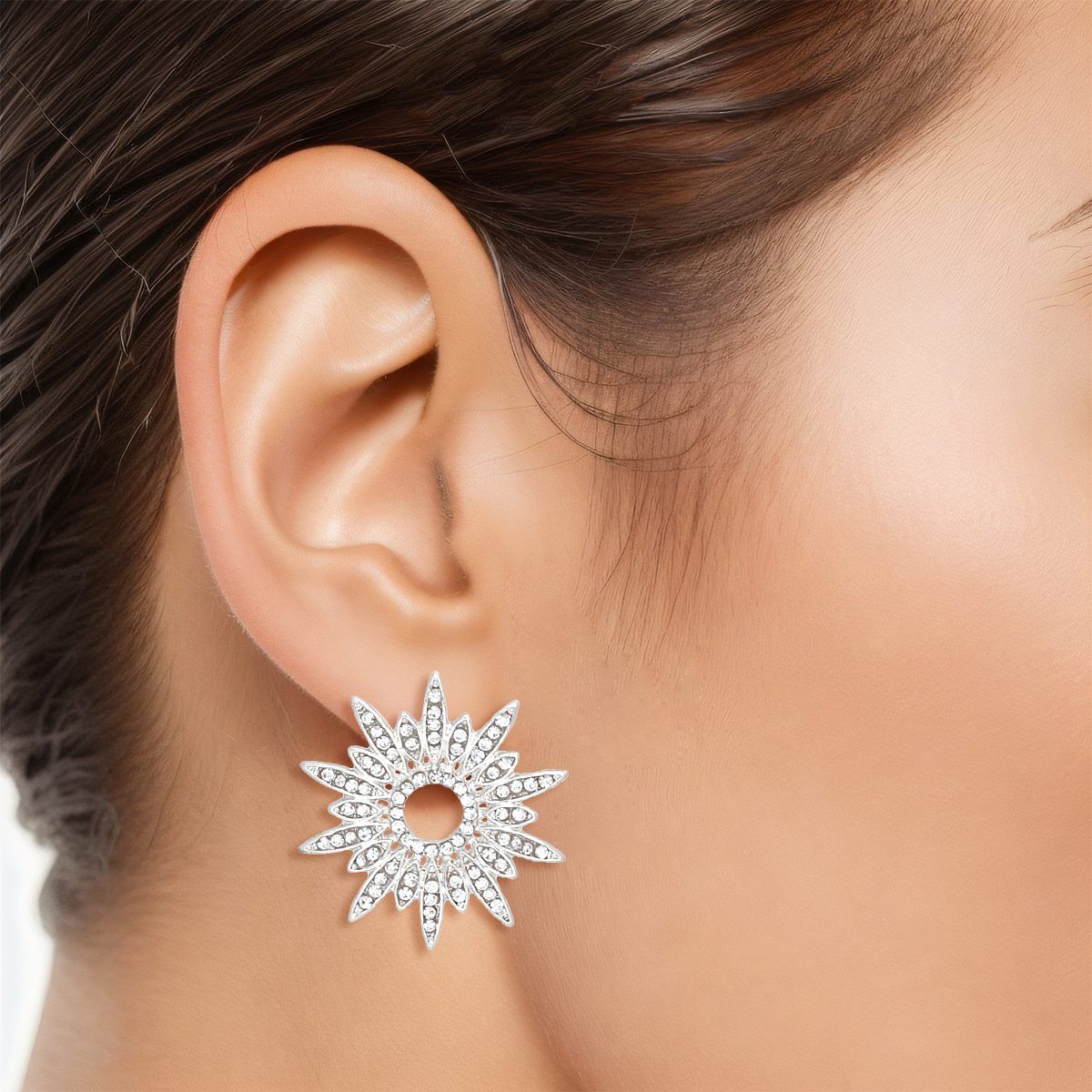 Stud Celestial Star Silver Earrings for Women