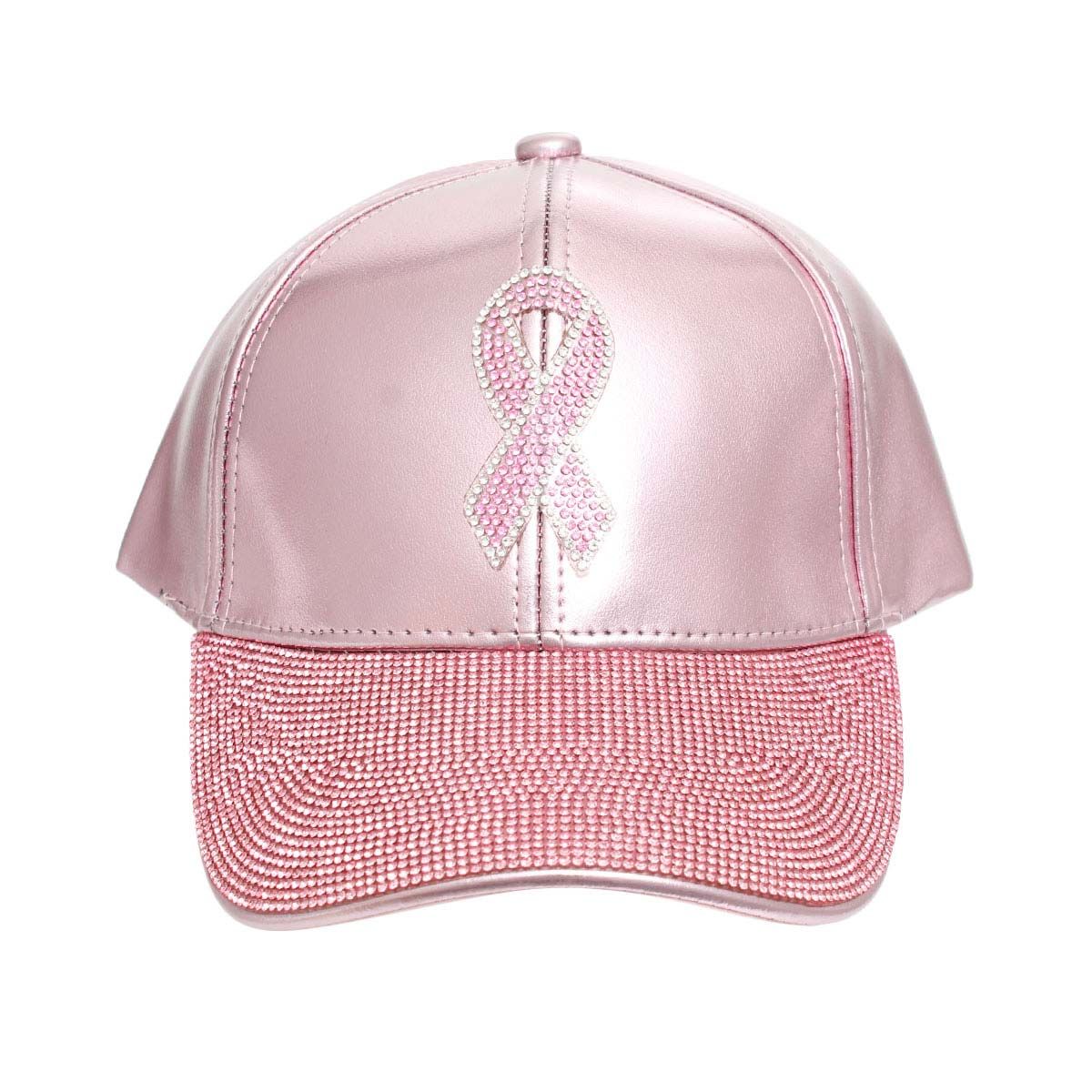 Pink Leather Pink Ribbon Hat