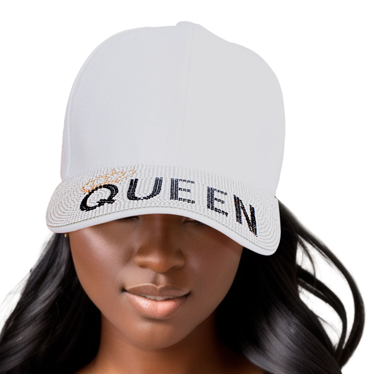 Hat White Queen Bling Baseball Cap for Women