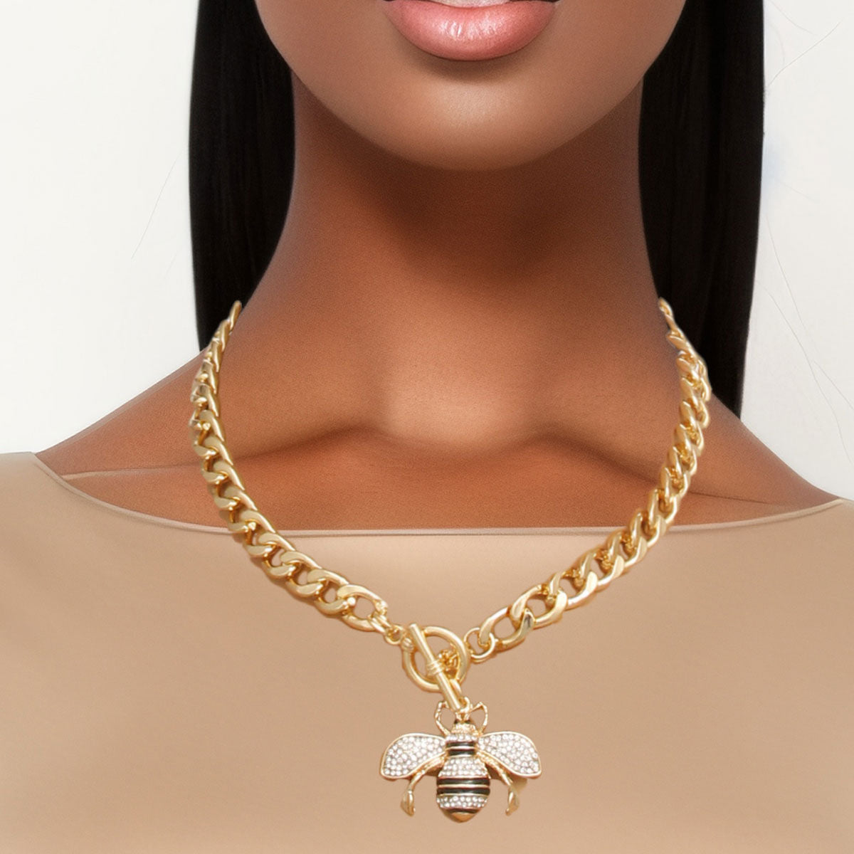 Clear Bee Toggle Necklace