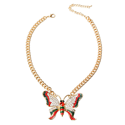 Rhinestone Butterfly Necklace