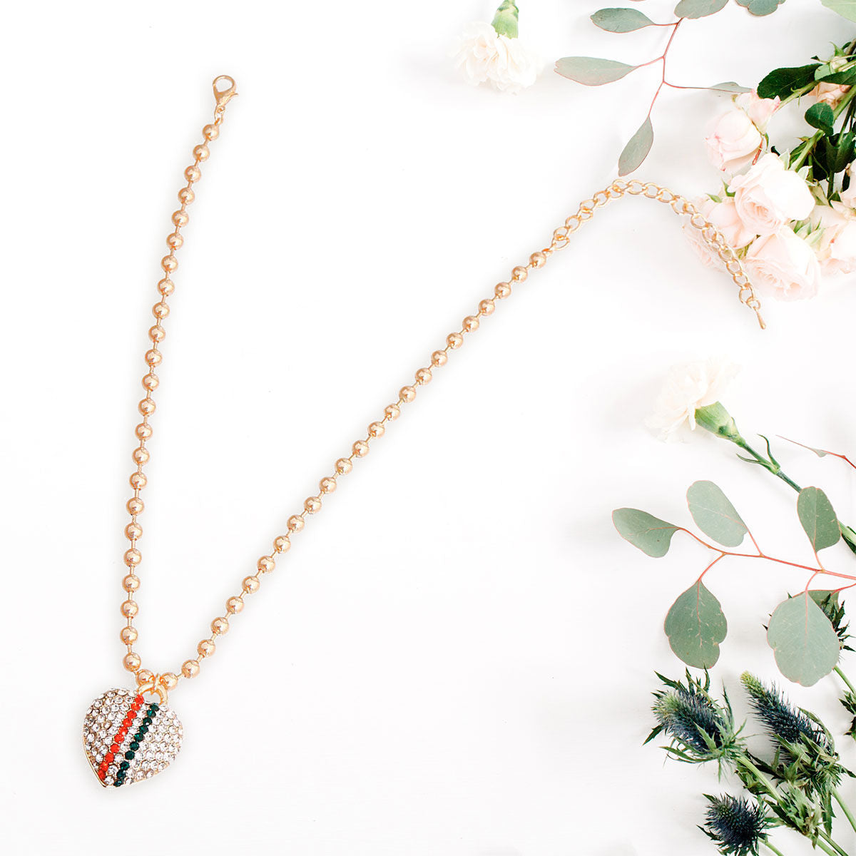 Heartfelt Harmony: Stripe Ball Necklace