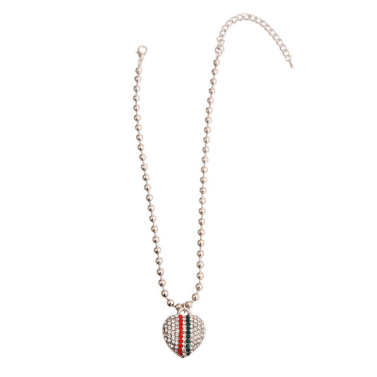 Stripe Sensation: Silver Ball Necklace