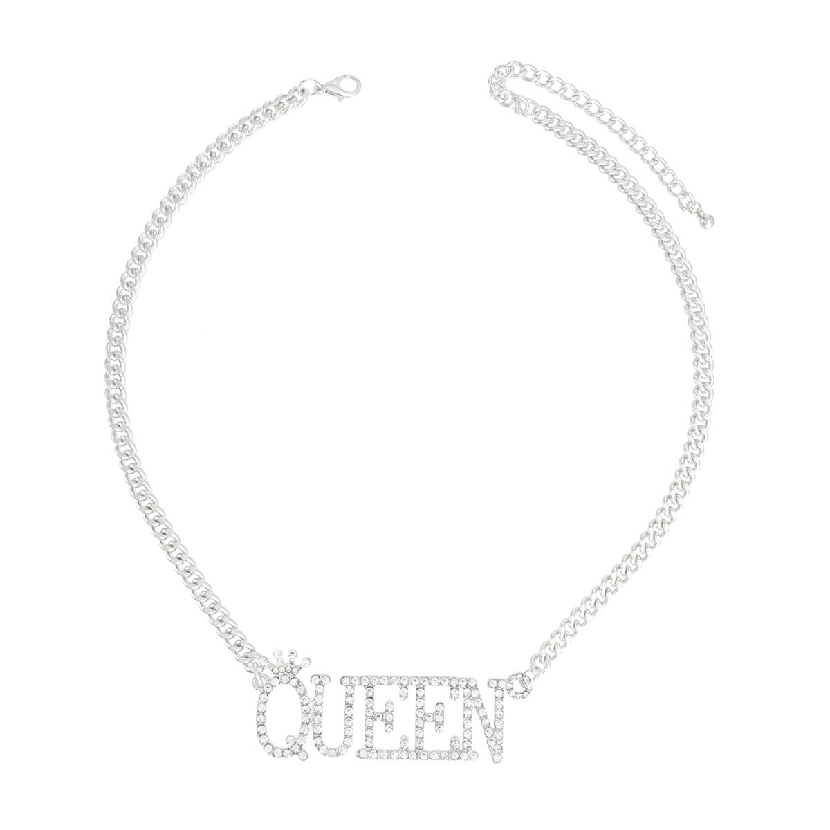 Silver Iced Queen Necklace