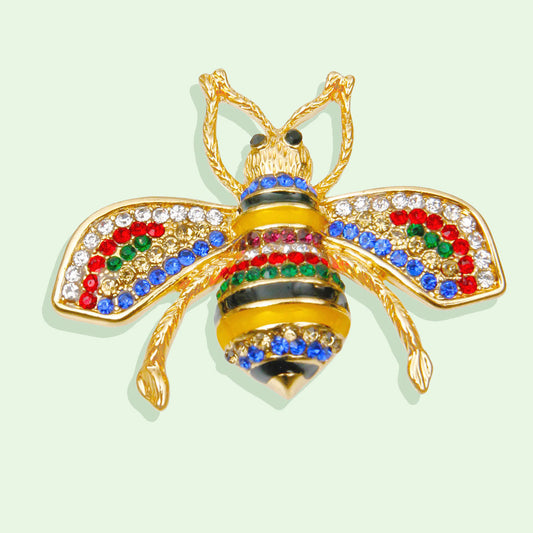 Buzzworthy Brooch: Colorful Bee Pin