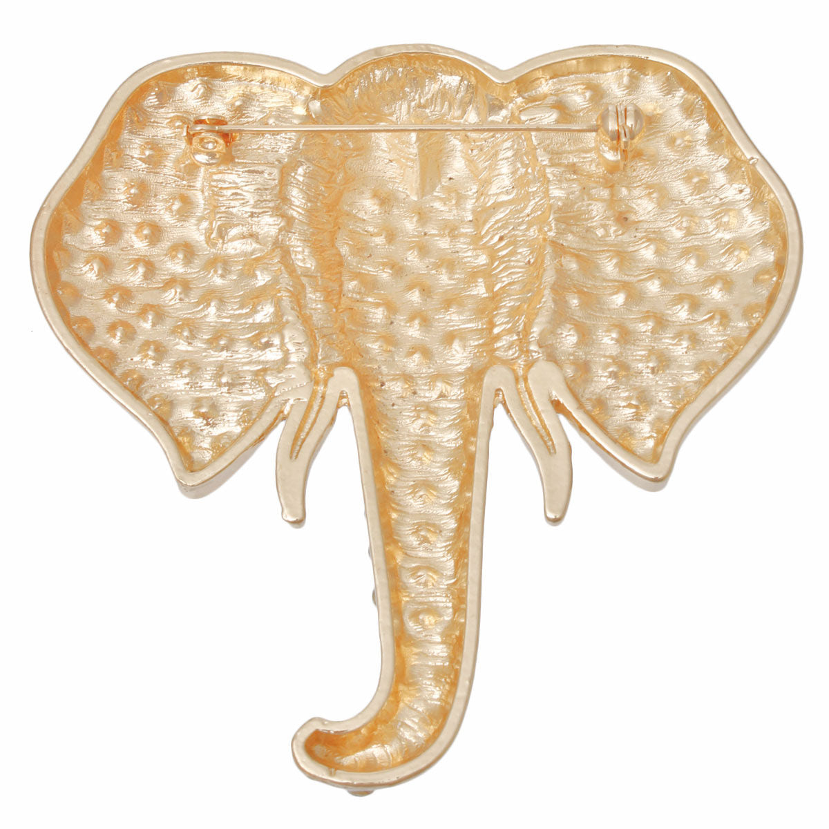 Brooch Gold Elephant Head Glam Pin for Women