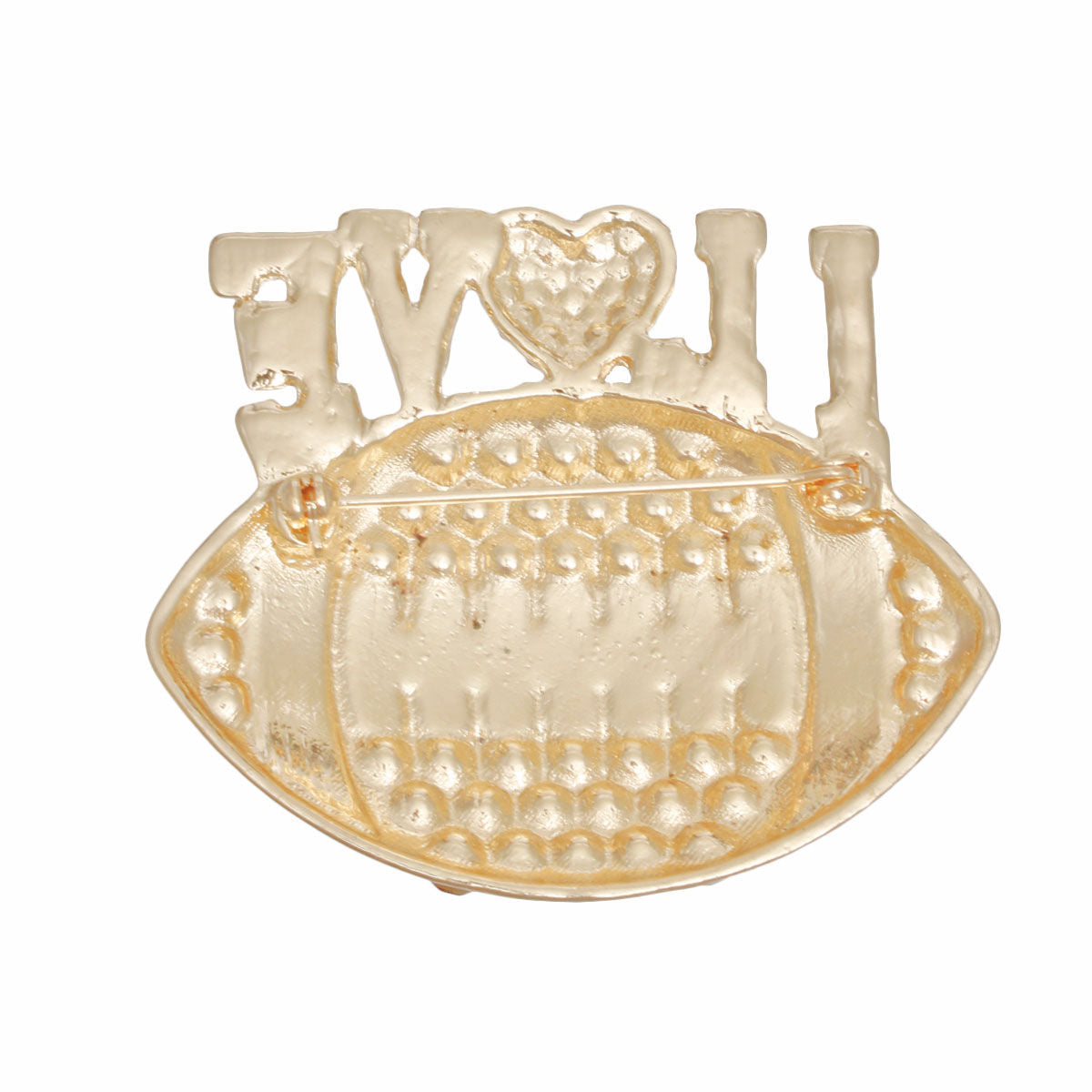 Brooch I LOVE Football Bling Pin for Women