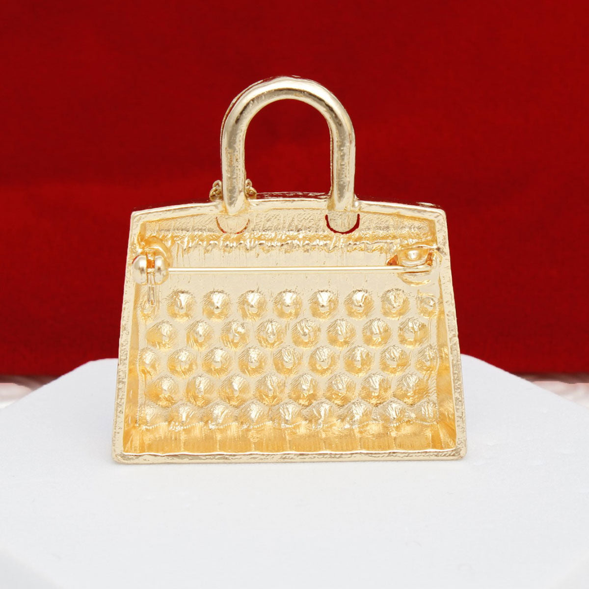 Brooch Red Mini Iconic Handbag Parisian Pin