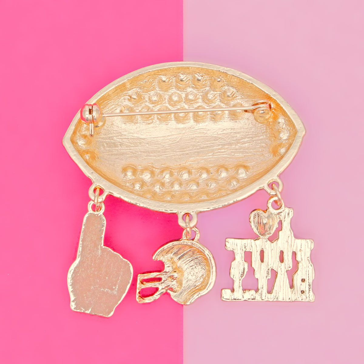 Brooch Football Team Spirit Purple and Yellow Pin